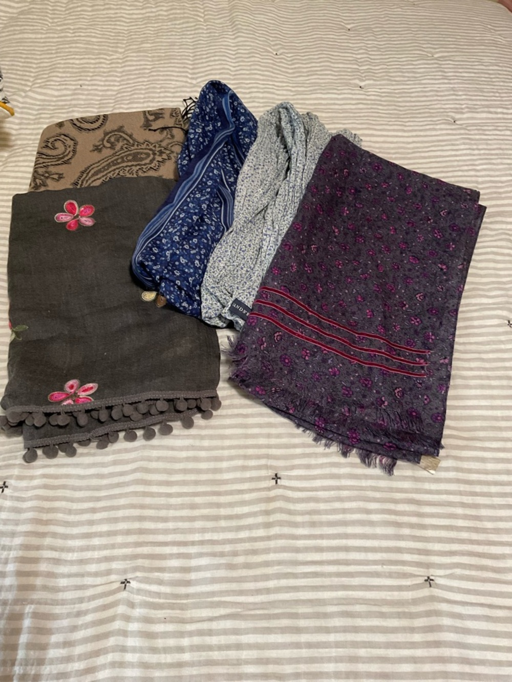 Bundle of Five Pretty Scarves